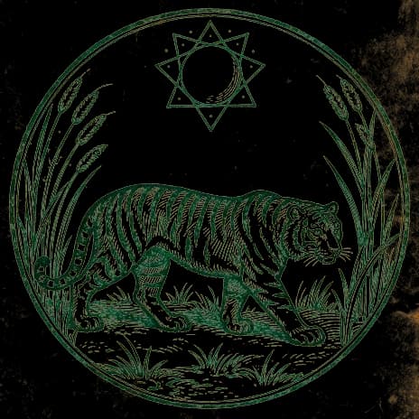 An engraved almanac emblem for dreaming of Tiger