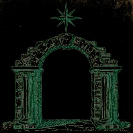 An engraved almanac emblem for the angel number 444