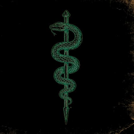 An engraved almanac emblem for dreaming of Snakes
