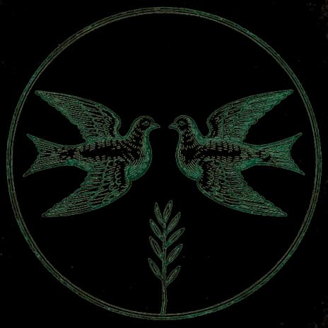 An engraved almanac emblem for the angel number 222